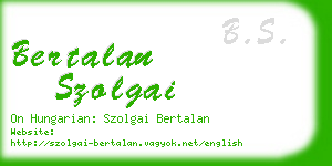 bertalan szolgai business card